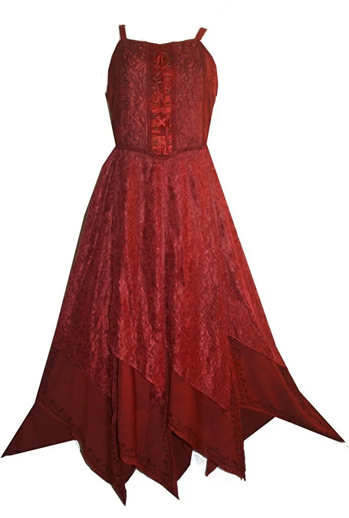 008 DR Net Overlay Spaghetti Strap corset Summer Mid Calf Dress