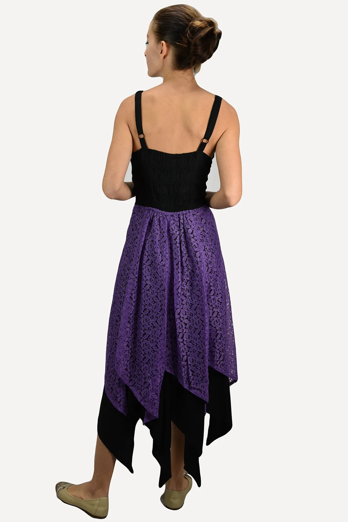 008 DR Net Overlay Spaghetti Strap corset Summer Mid Calf Dress