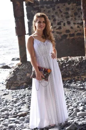 3908 DR Medieval Net Spaghetti Strap Net Overlay Sun Dress