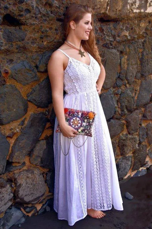 3908 DR Medieval Net Spaghetti Strap Net Overlay Sun Dress