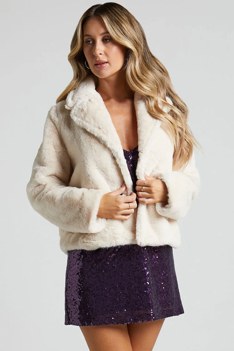 Amozae-hoco dresses -Sparkly V Neck Spaghetti Strap A Line Sequin Party Mini Dress - Purple
