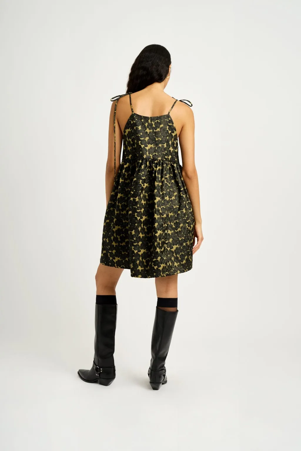 Amy Dress Jacquard Chartreuse