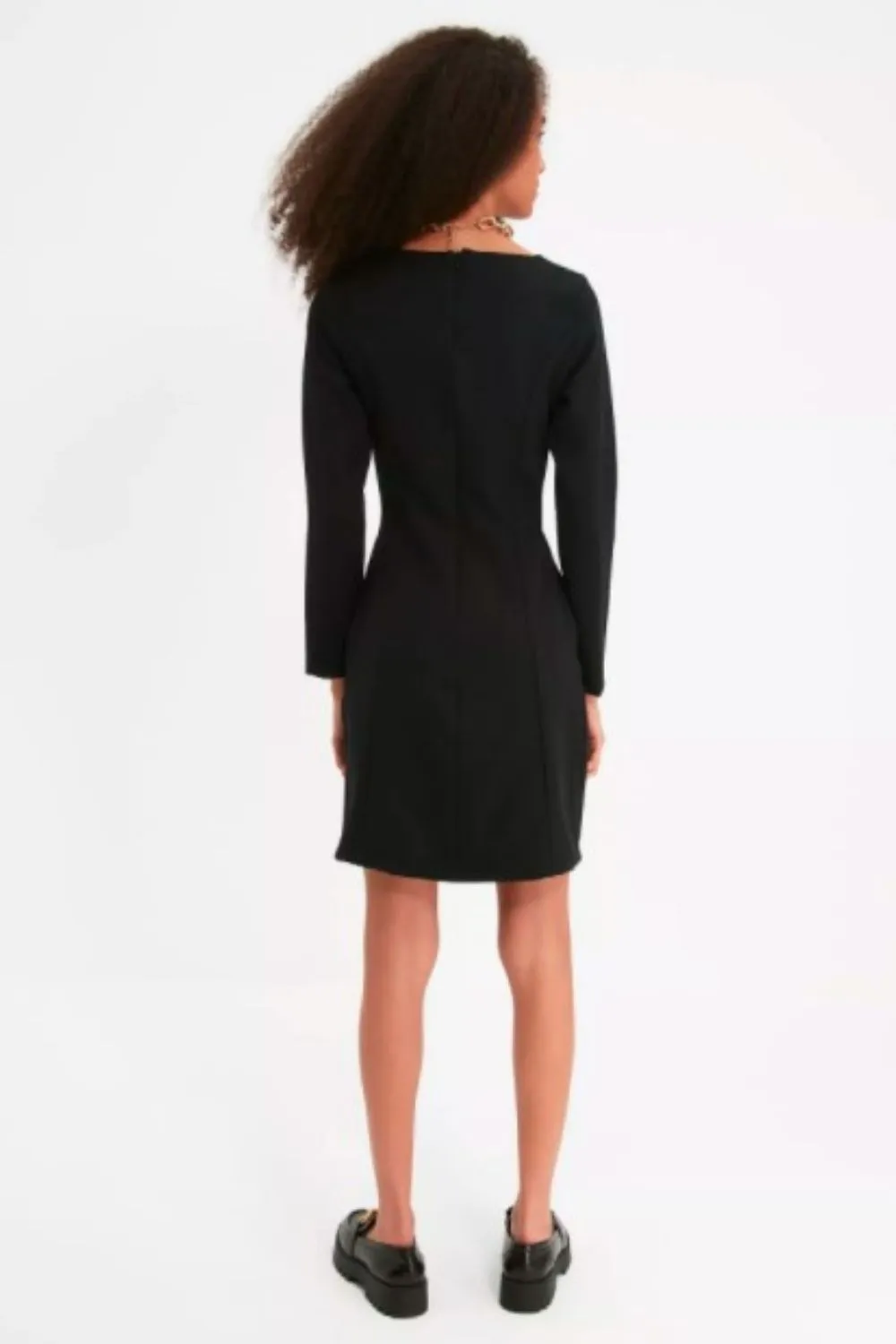 Beautiful Black Buttoned Full Sleeve Dress