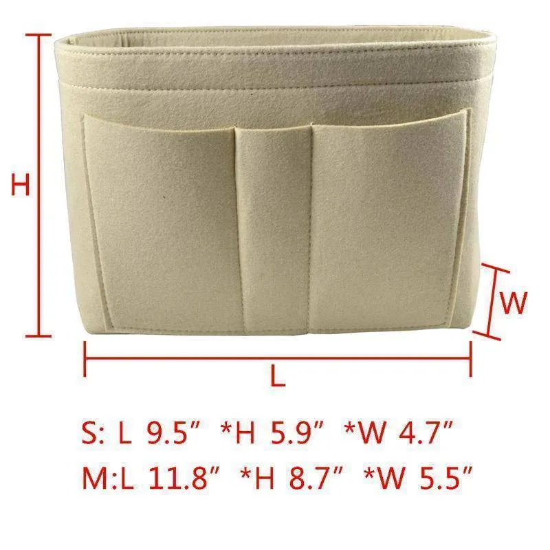 Beautiful Strong Felt Cloth Bag Insert & Organizer