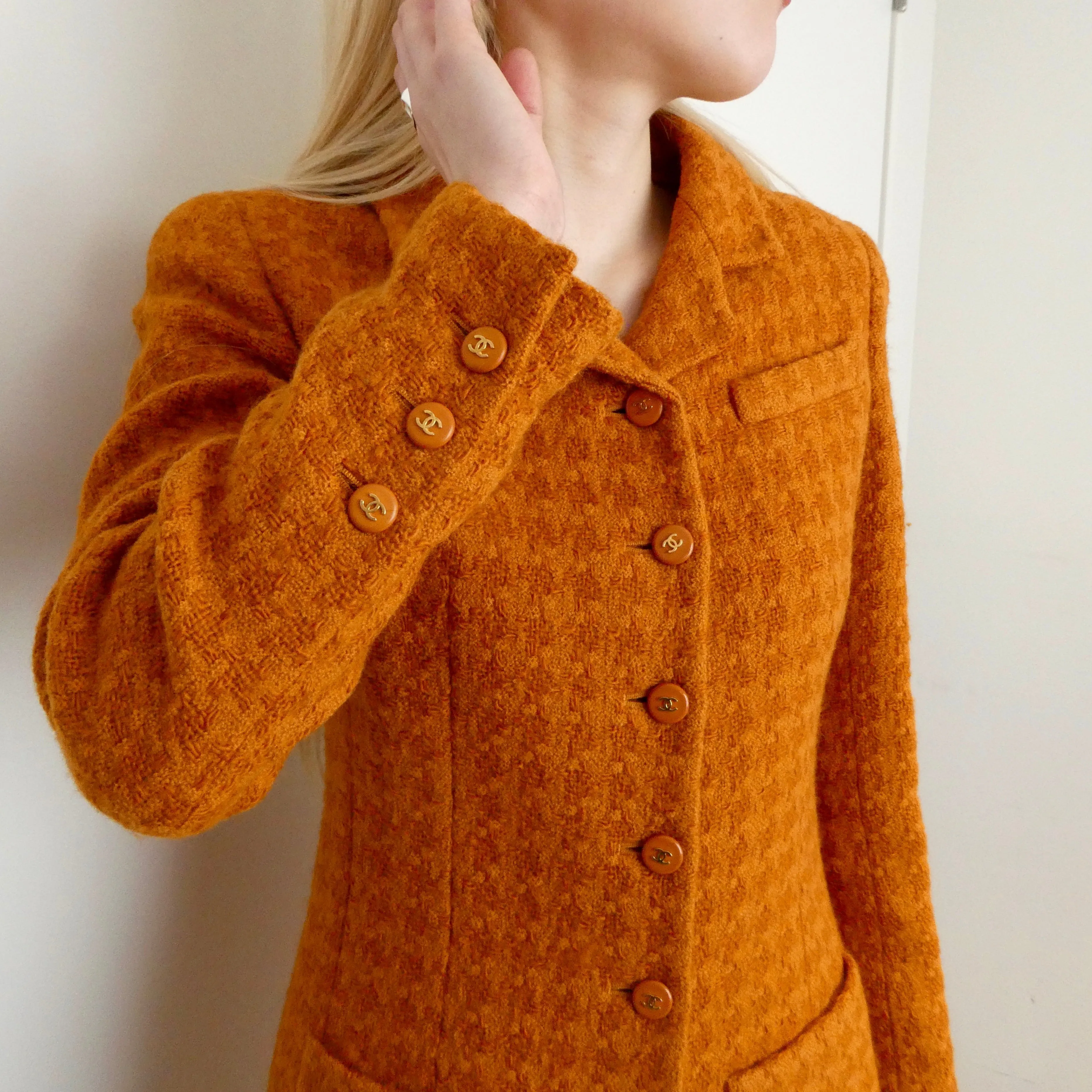 Chanel 1995 fall tweed skirt suit #38