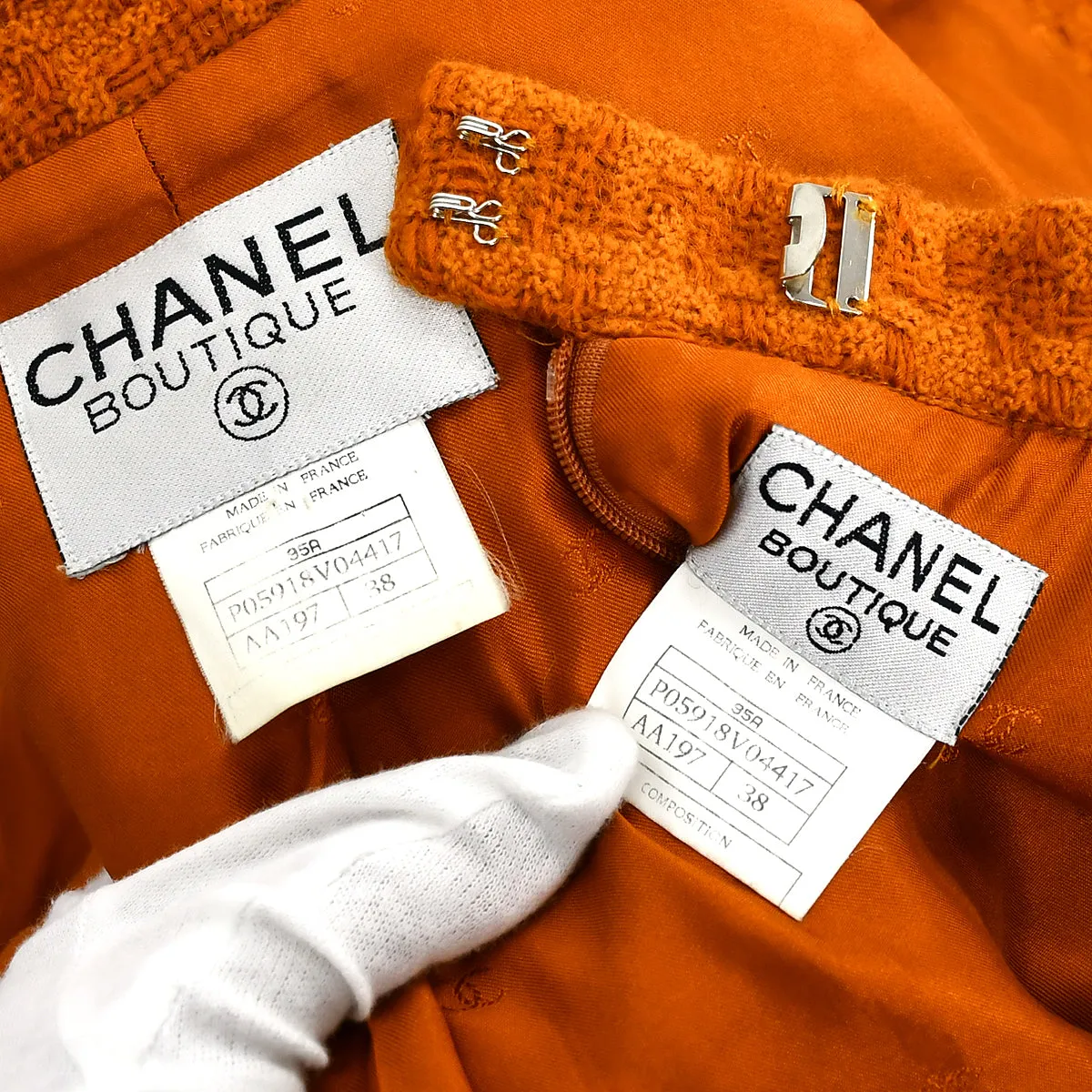 Chanel 1995 fall tweed skirt suit #38