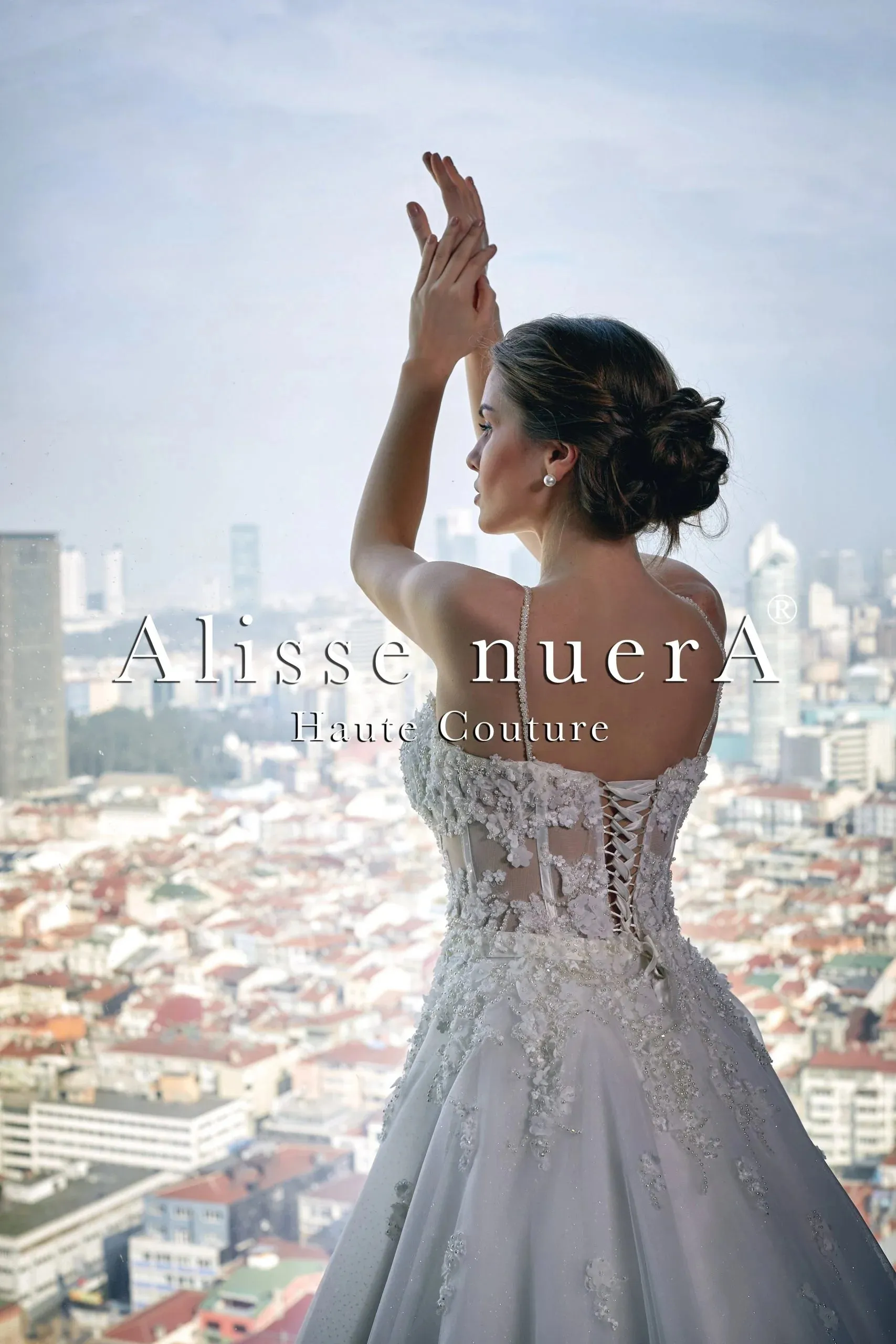 Corset Illusion Spaghetti Strap Floral Off White Bridal Dress with Shimmering Tulle Skirt