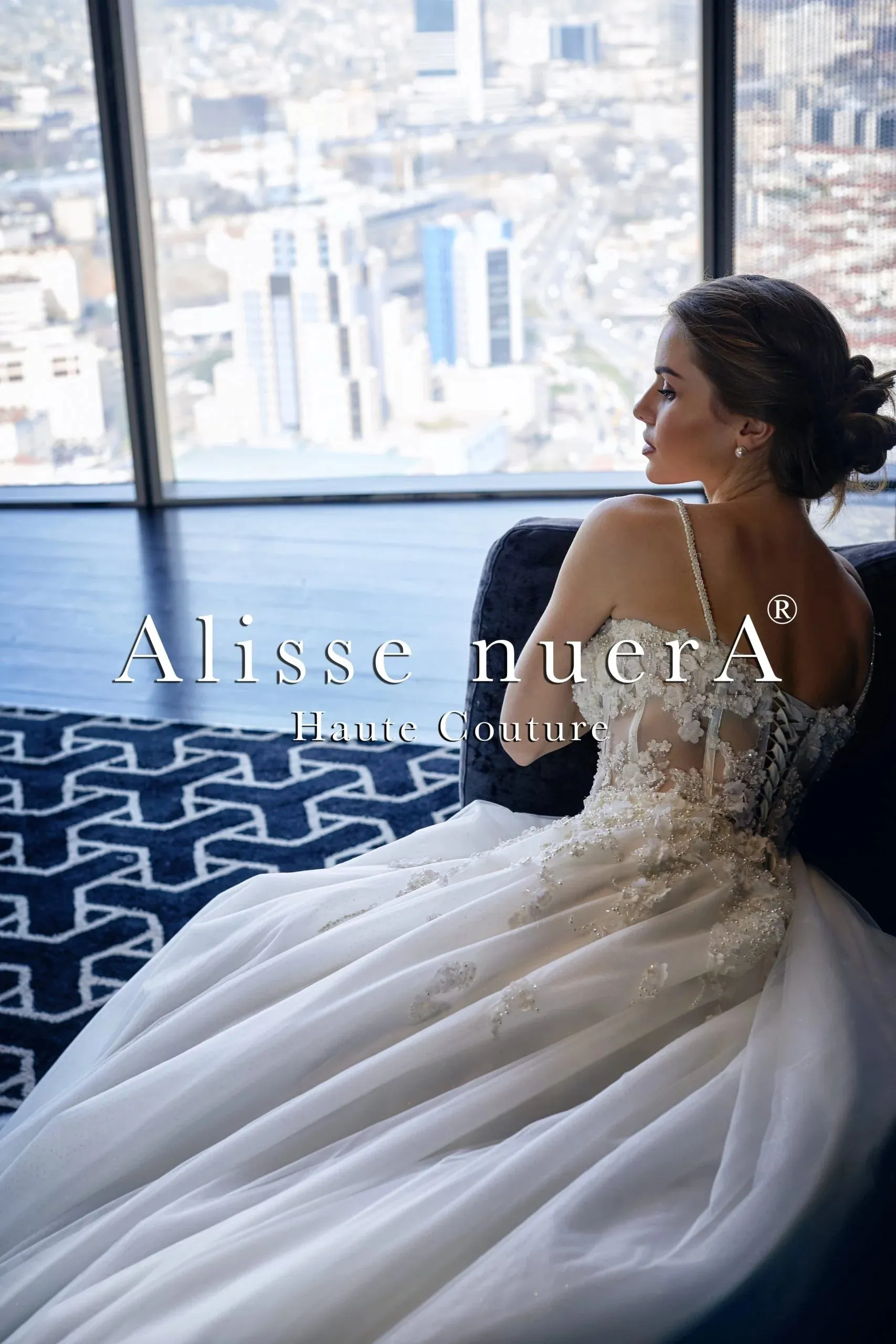 Corset Illusion Spaghetti Strap Floral Off White Bridal Dress with Shimmering Tulle Skirt