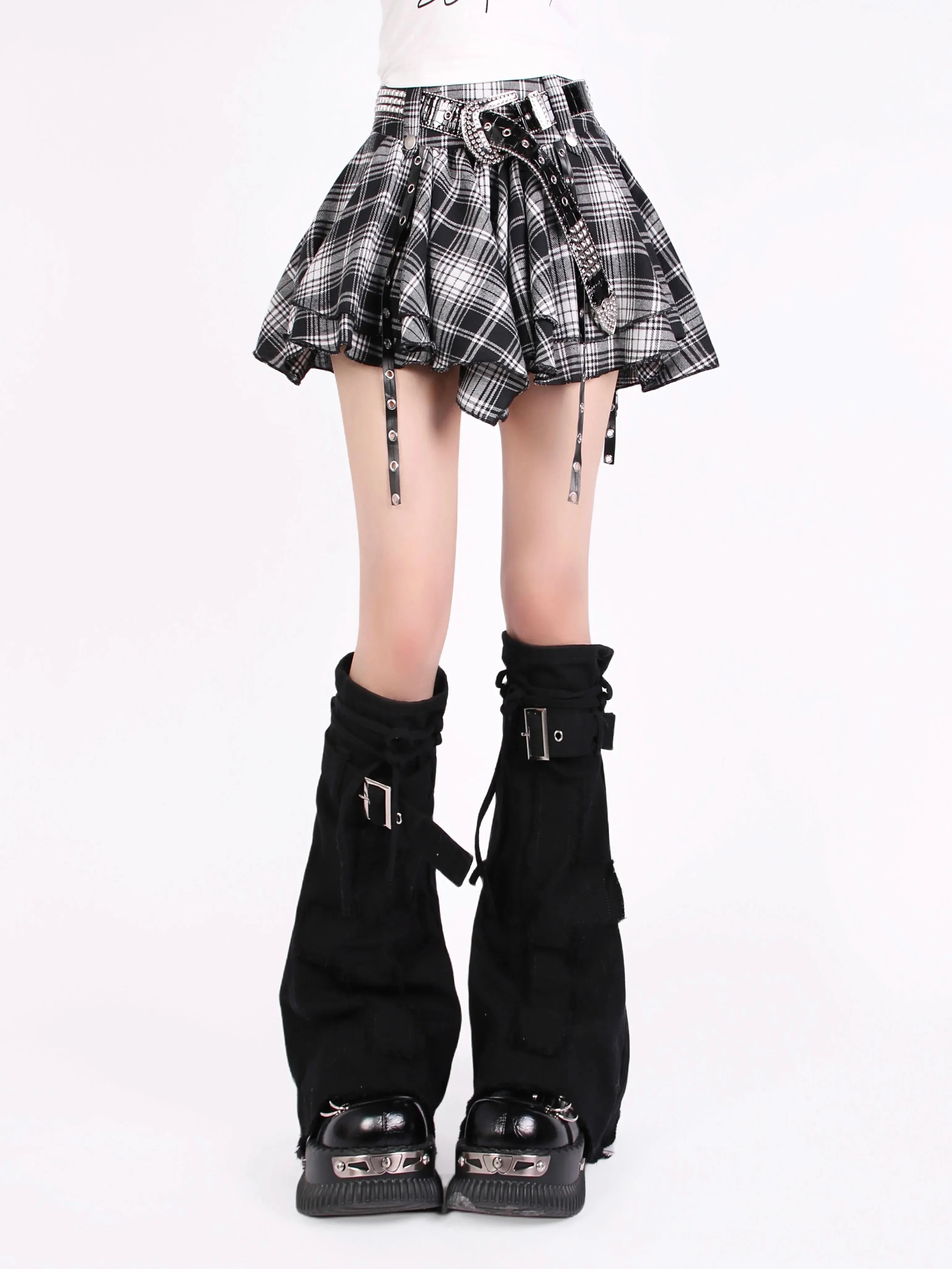 Cover Rhinestone Denim   Skirt Belt   Cake Black Leg Chuck Tutu Irregular
