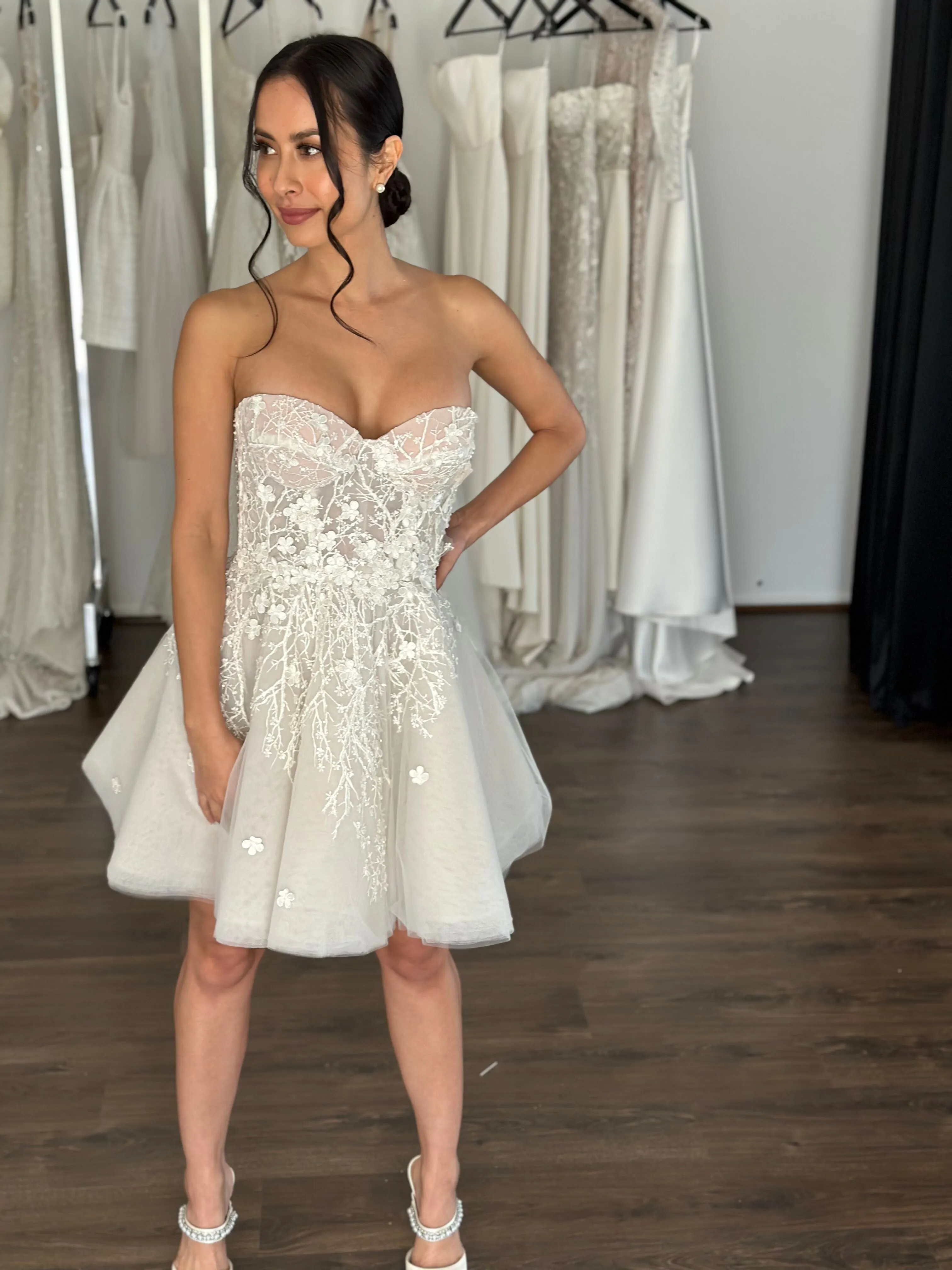 Daphne Floral Lace Mini Dress