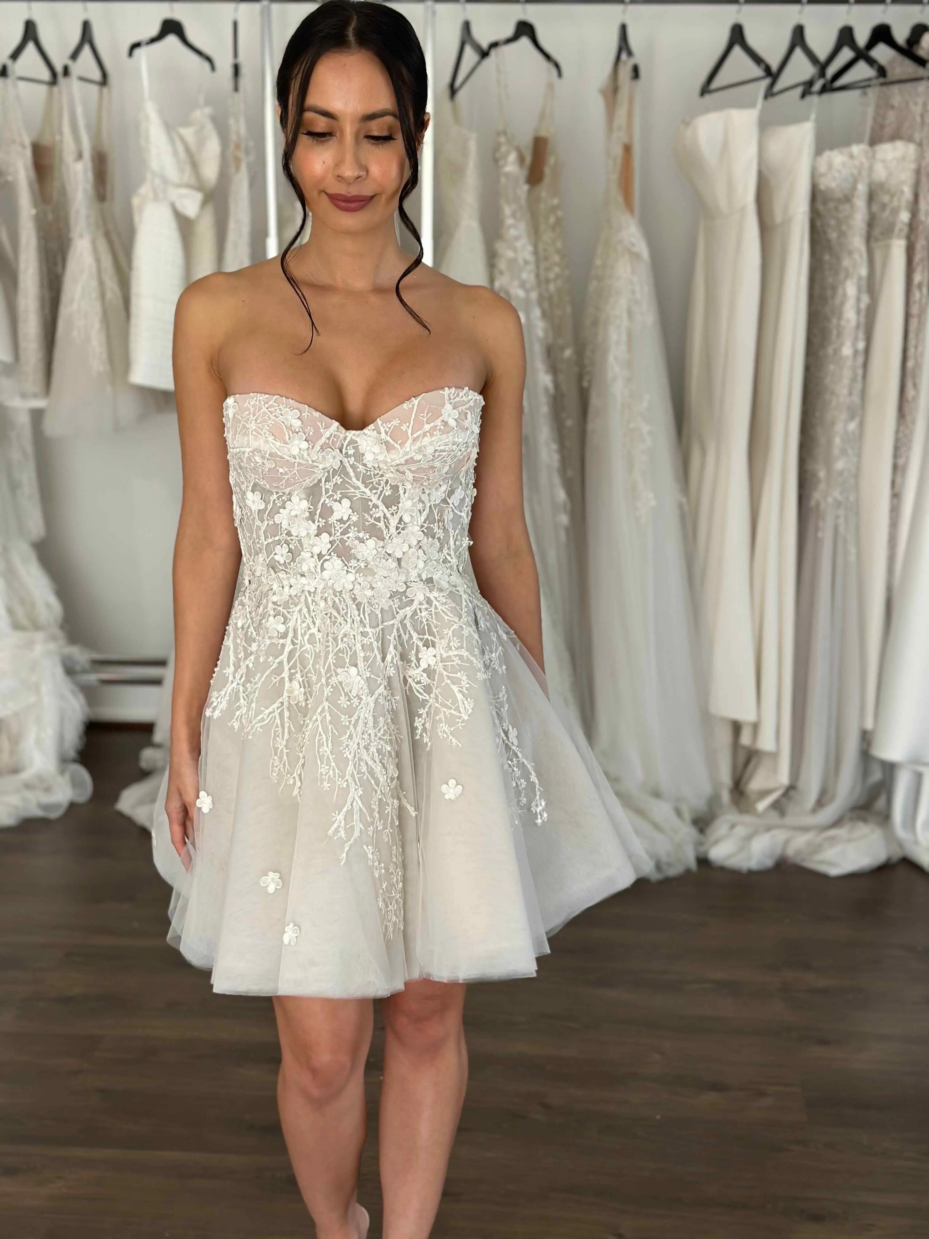 Daphne Floral Lace Mini Dress