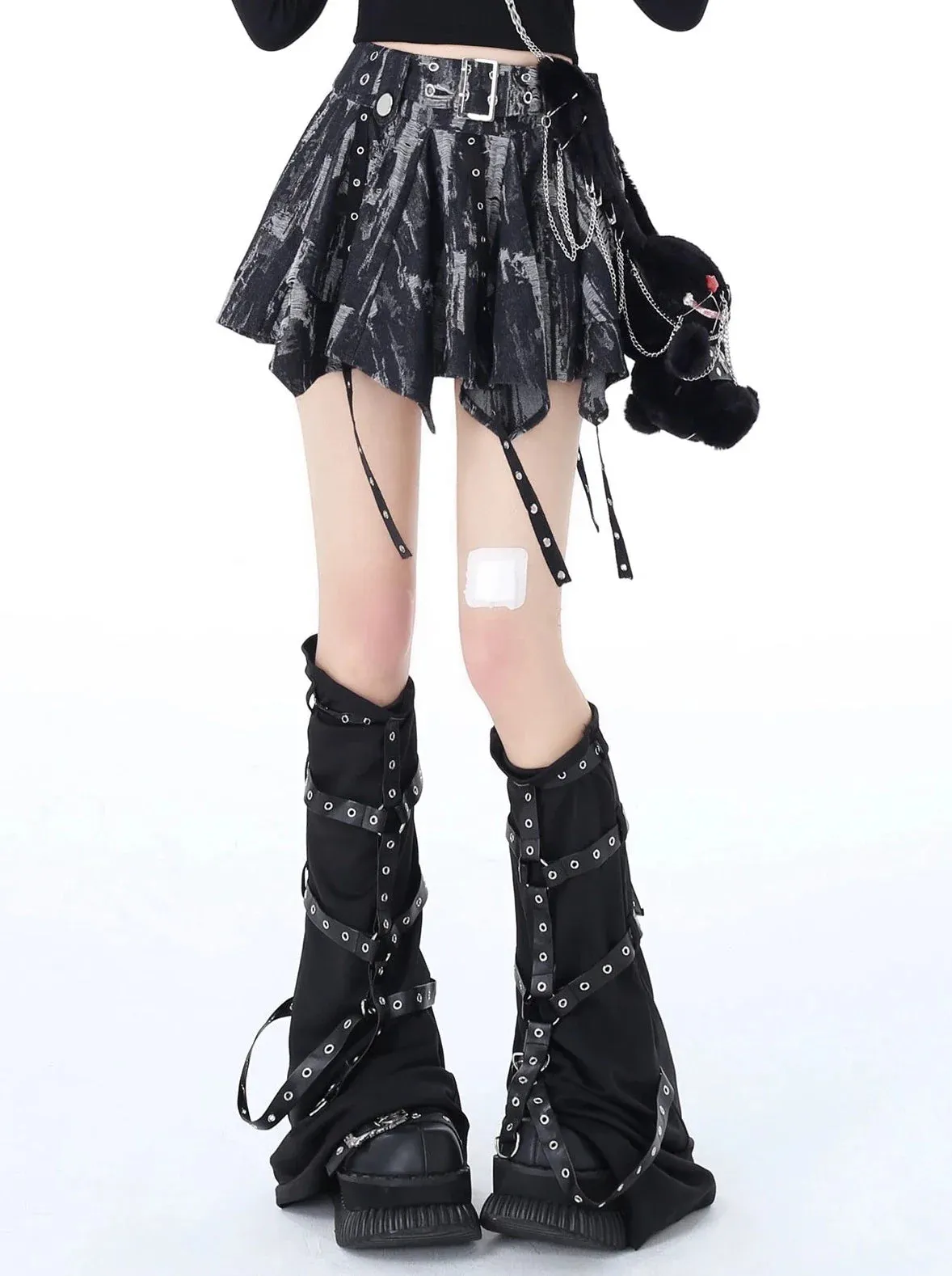 Denim Hot Tie-Dye Skirt Girl Millennial Subculture Retro