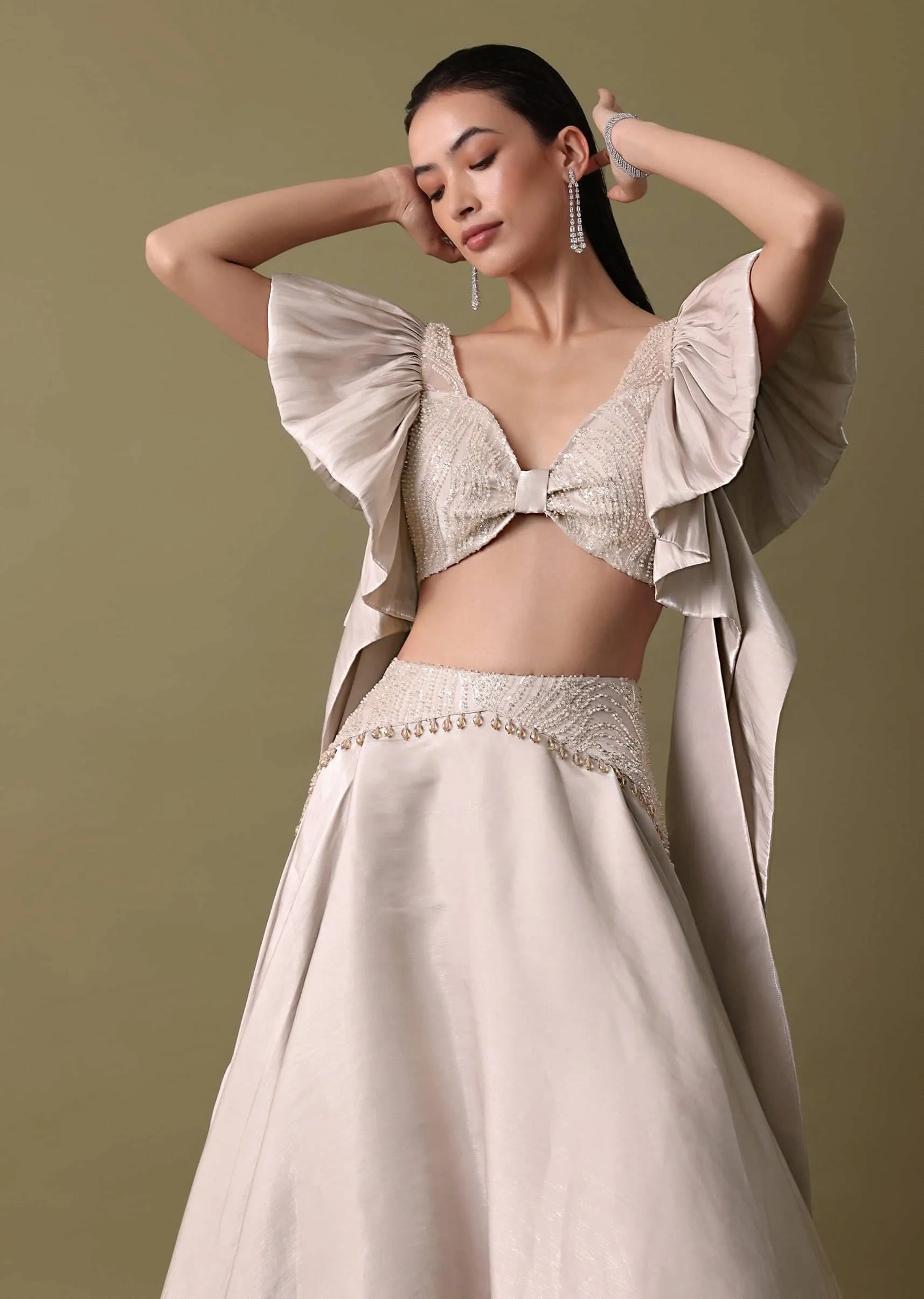 Double Layered Skirt With Lilac Frill Blouse