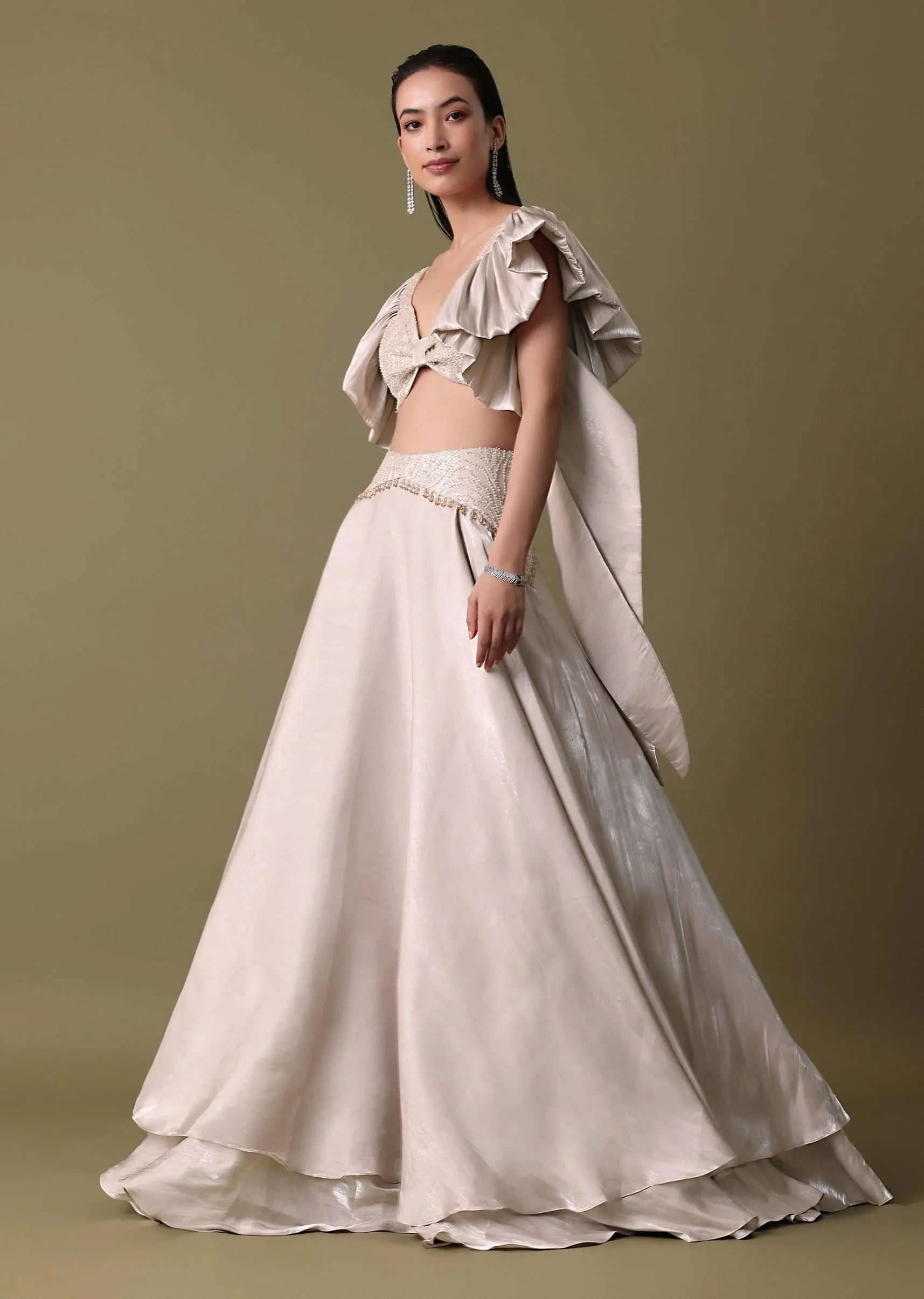 Double Layered Skirt With Lilac Frill Blouse