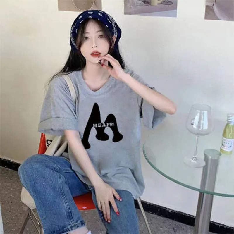 Drop Shoulder Cropped Loose Fit Slimming Short Sleeve Tee