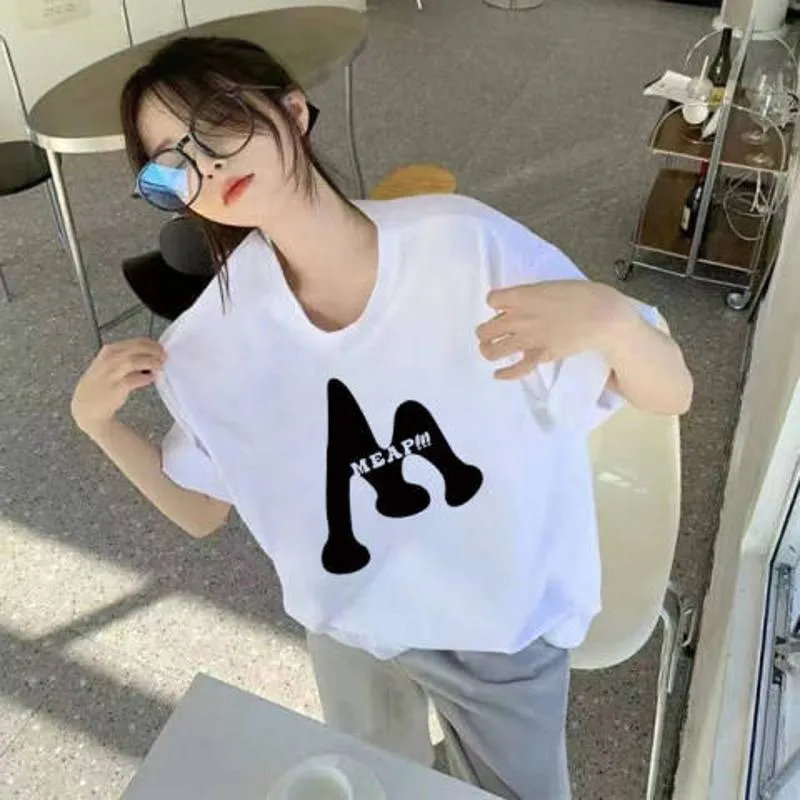 Drop Shoulder Cropped Loose Fit Slimming Short Sleeve Tee