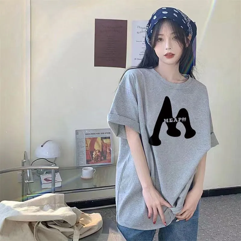 Drop Shoulder Cropped Loose Fit Slimming Short Sleeve Tee