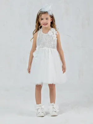 Girl's sleeveless dress with sequin-BANNIA