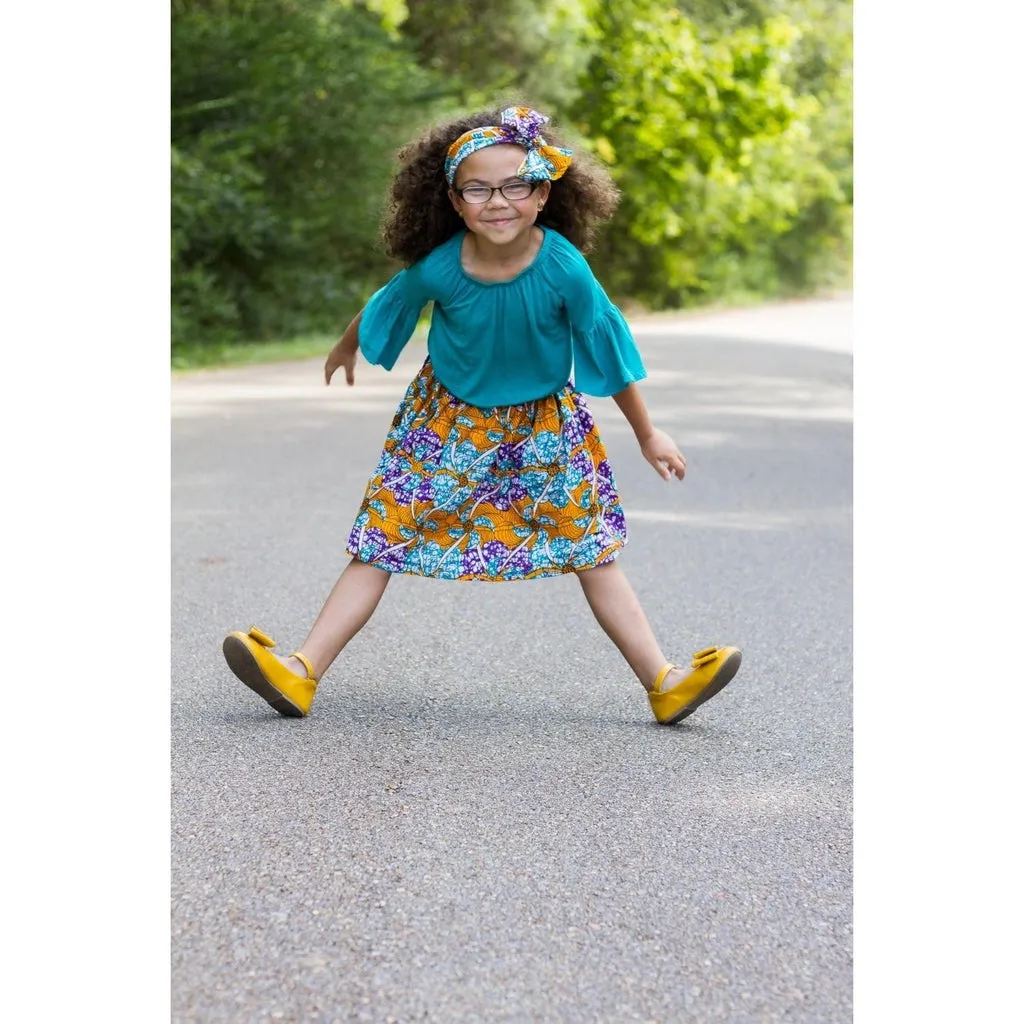 Girls Spring African Ankara Skirt Set