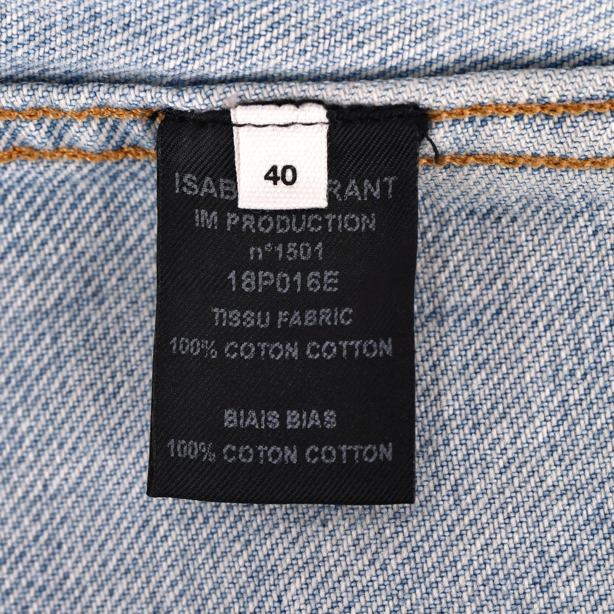 Isabel Marant Etolie Cotton Denim Ruffle Skirt. Size 40FR
