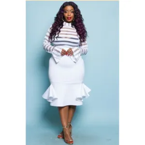 JUNEY MESH DRESS- WHITE
