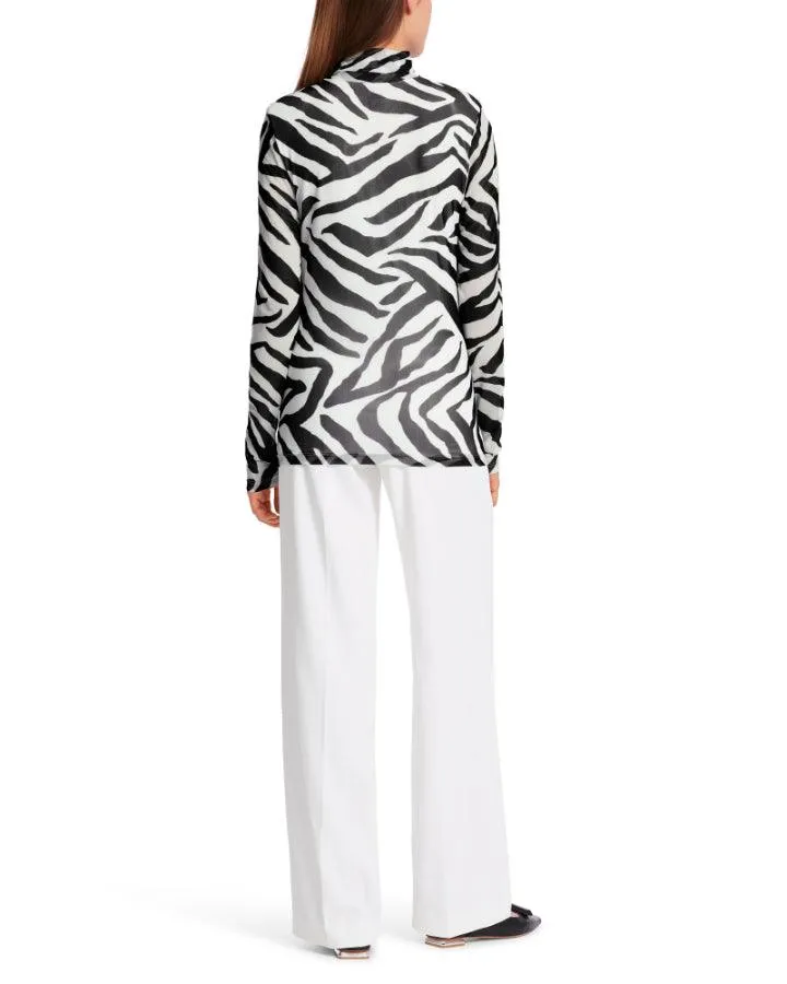 Marc Cain Zebra Print Mesh Pullover