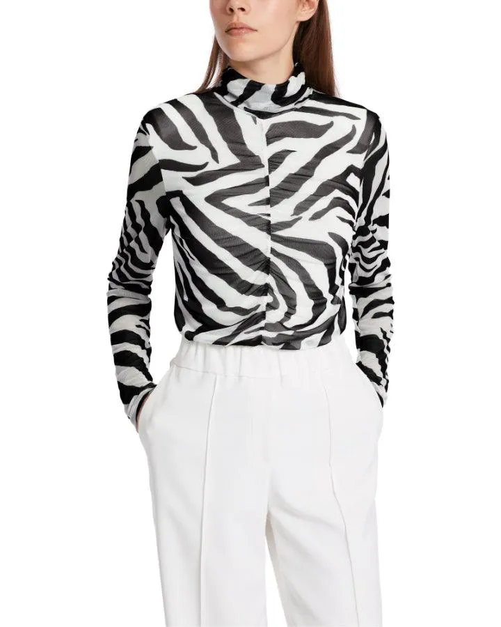 Marc Cain Zebra Print Mesh Pullover
