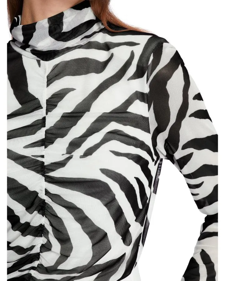 Marc Cain Zebra Print Mesh Pullover