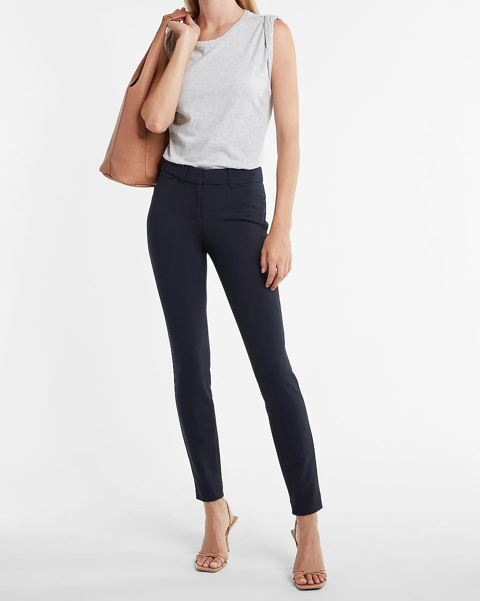 Mid Rise Soft & Sleek Skinny Pant in Navy Blue