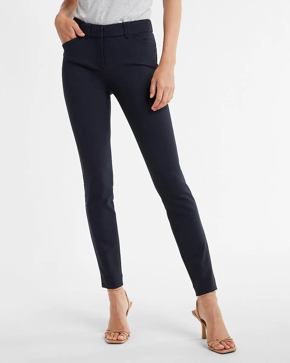 Mid Rise Soft & Sleek Skinny Pant in Navy Blue