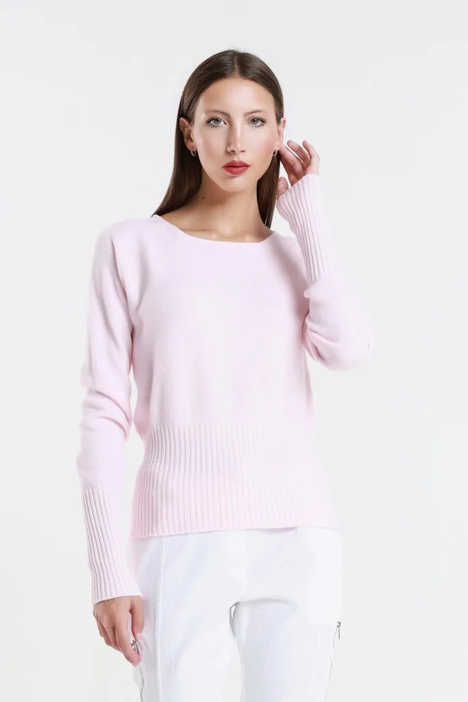 Monica Seriously Soft LS Ribbed Bottom Short Sweater (BLS436)