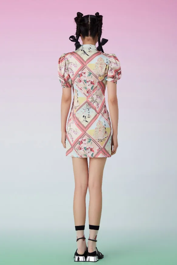 Mukzin | Argyle Plaid Improved Cheongsam QIPAO - 囍XI