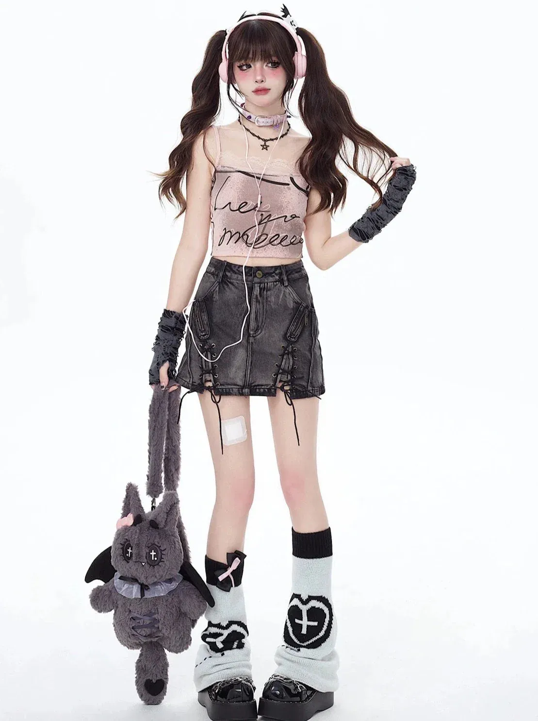 Niche Retro Skirt Design Waist High Denim