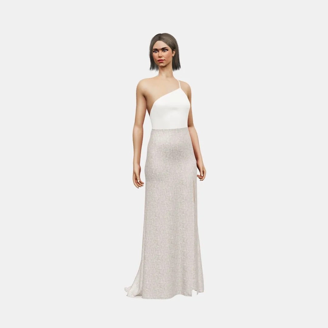 One shoulder   column with slit