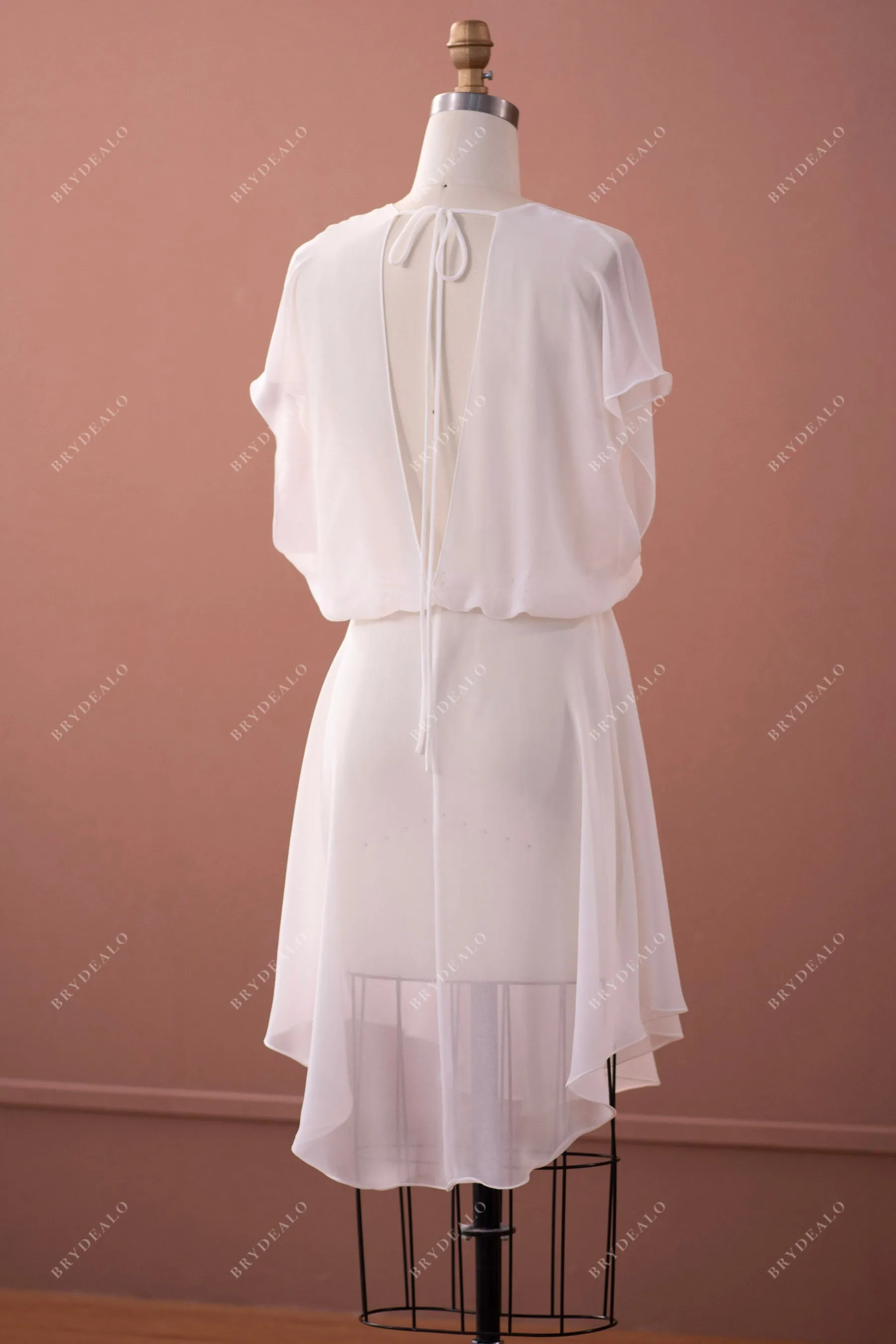 Plain Grecian Chiffon A-line Wedding Dress