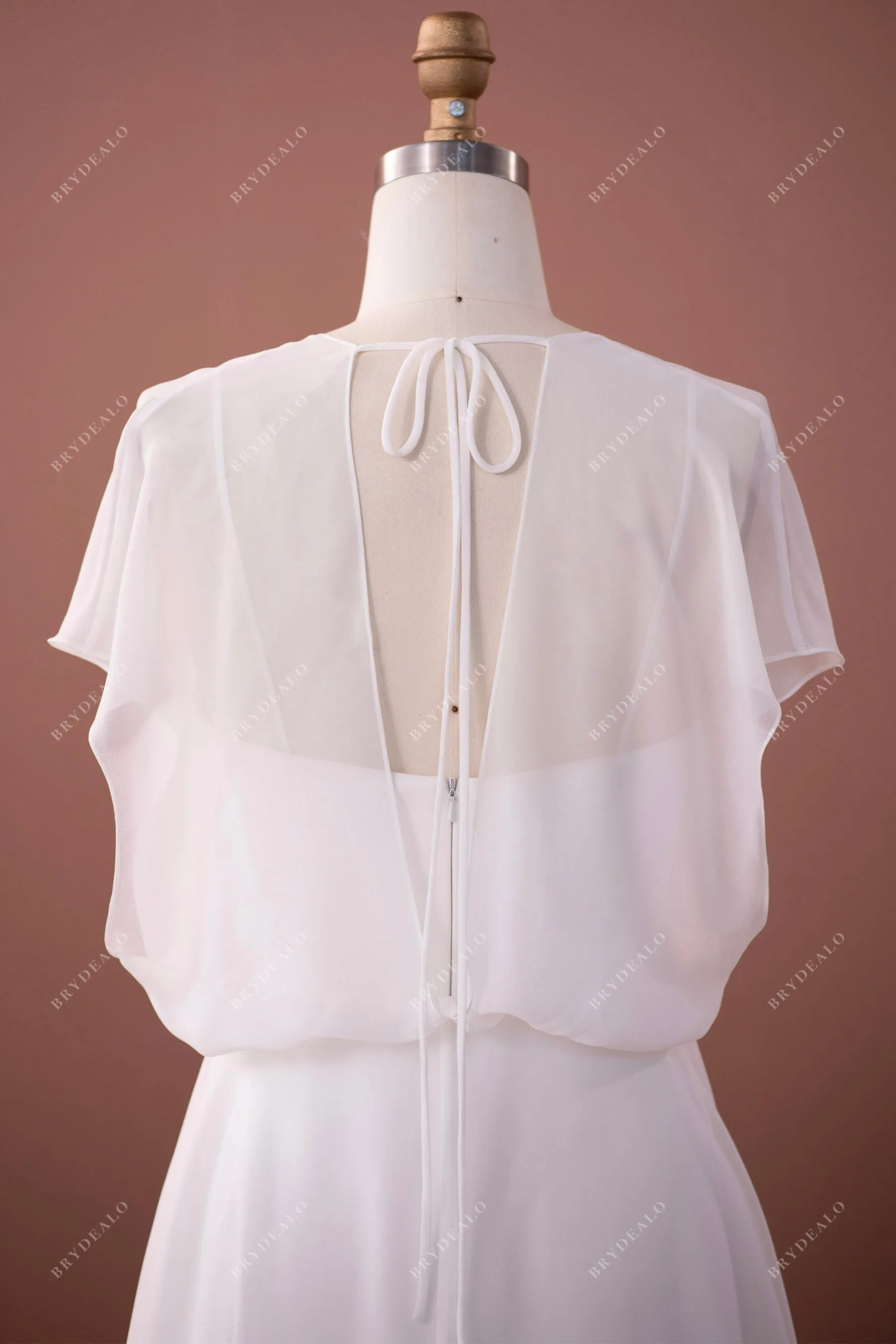 Plain Grecian Chiffon A-line Wedding Dress