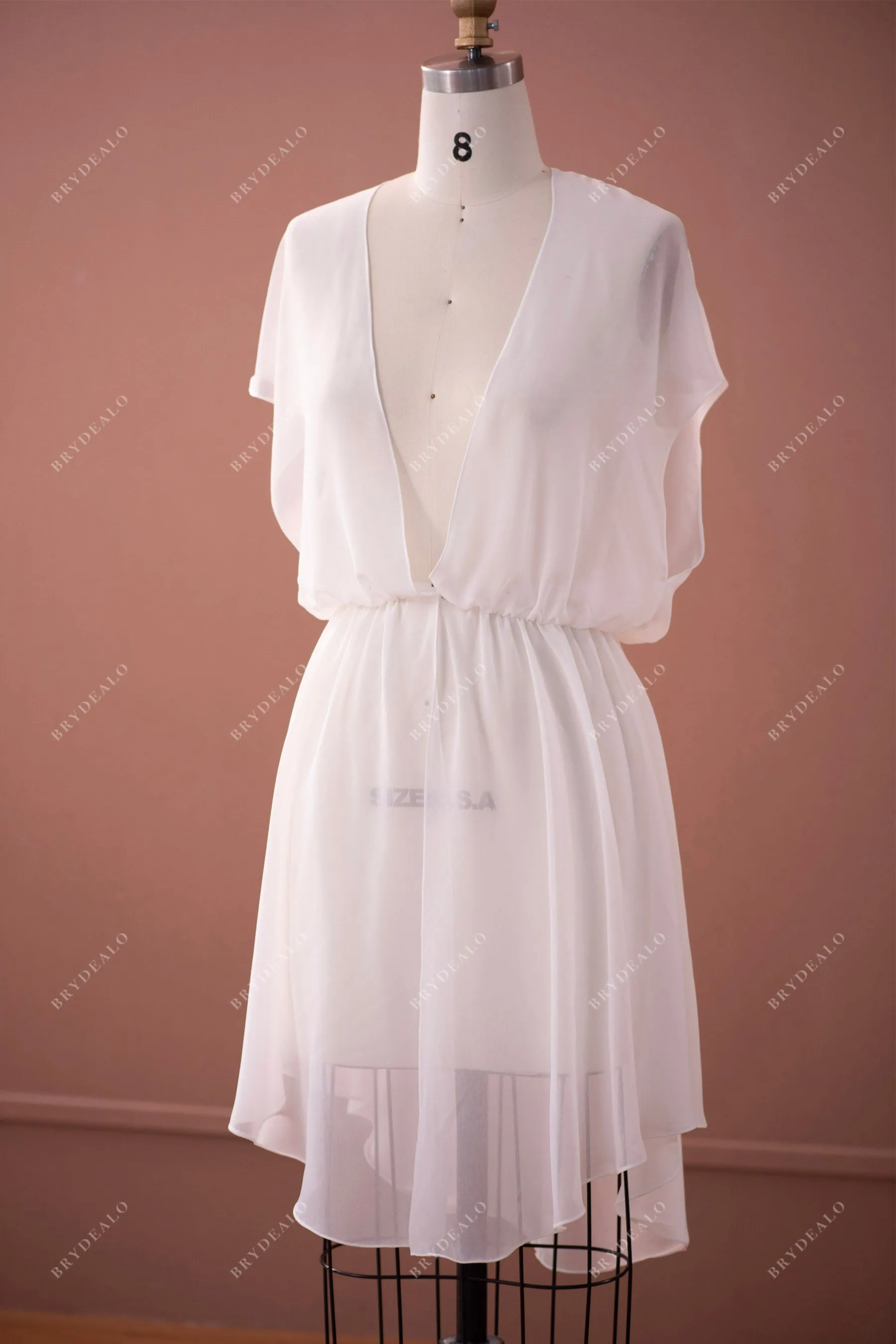 Plain Grecian Chiffon A-line Wedding Dress