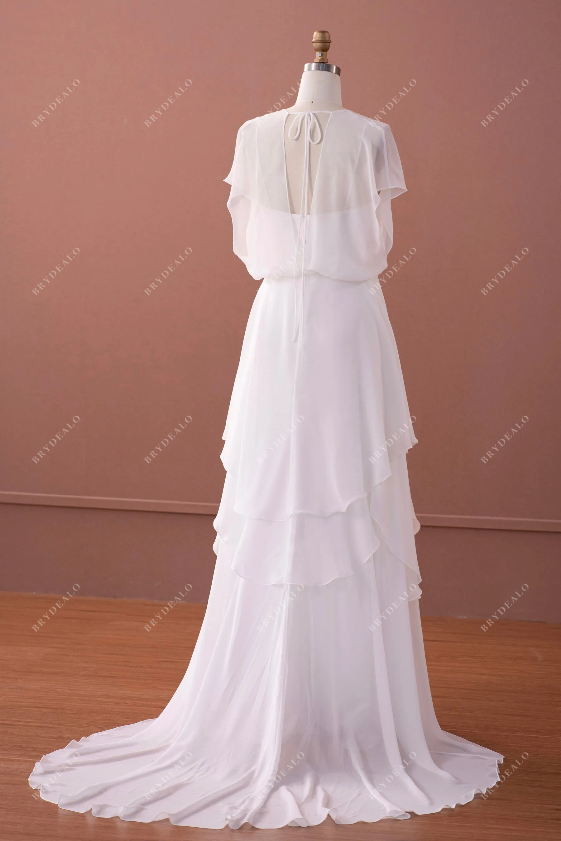 Plain Grecian Chiffon A-line Wedding Dress