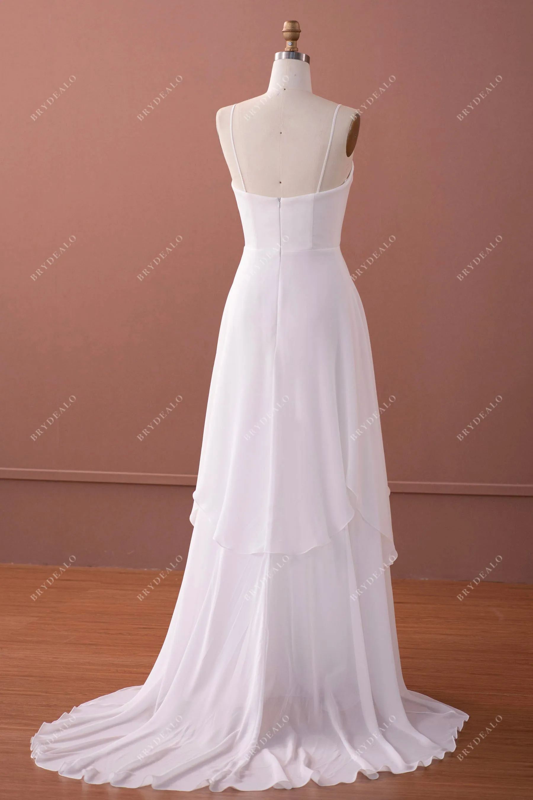 Plain Grecian Chiffon A-line Wedding Dress