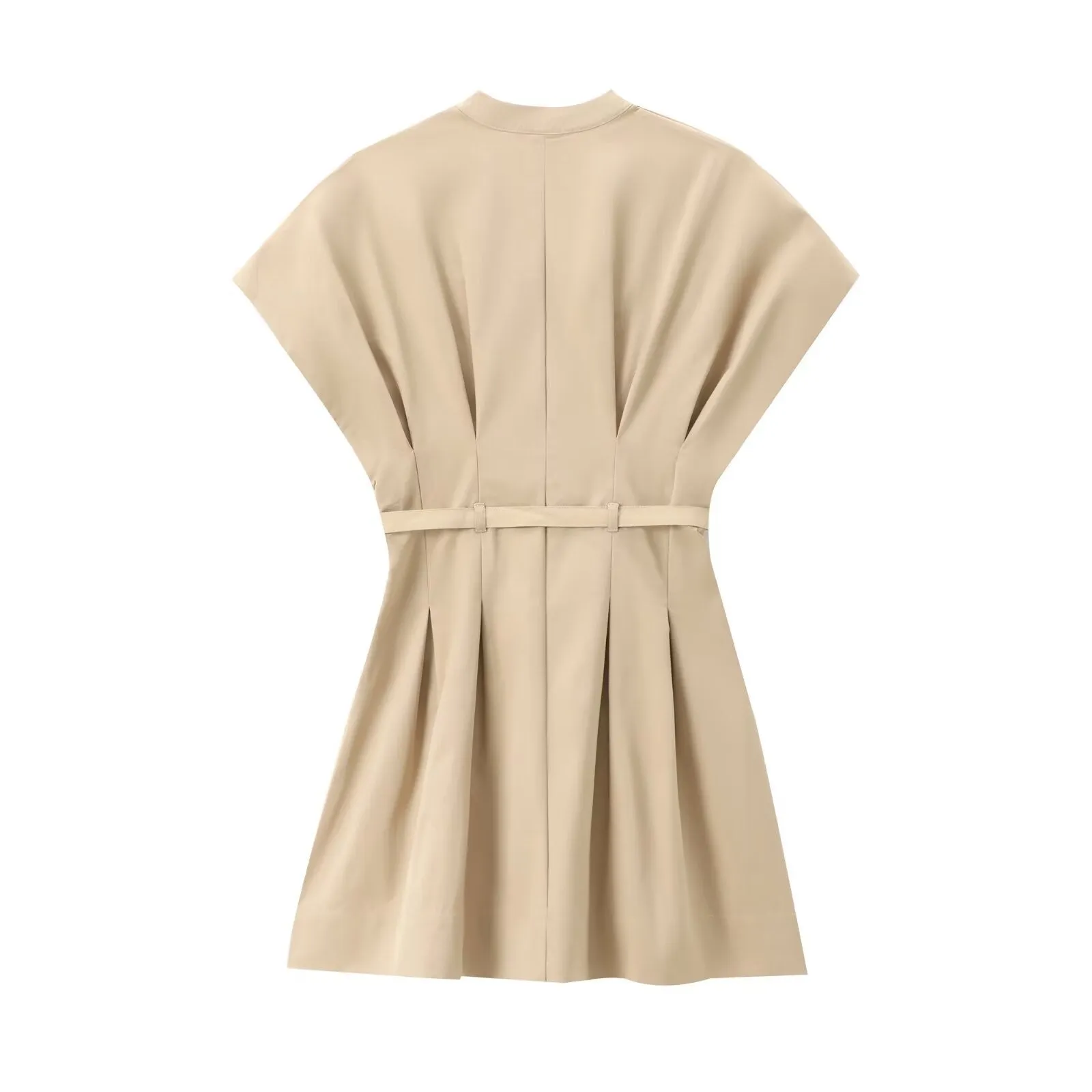 Pre Order:  Solid Pleated Short Slim Dress