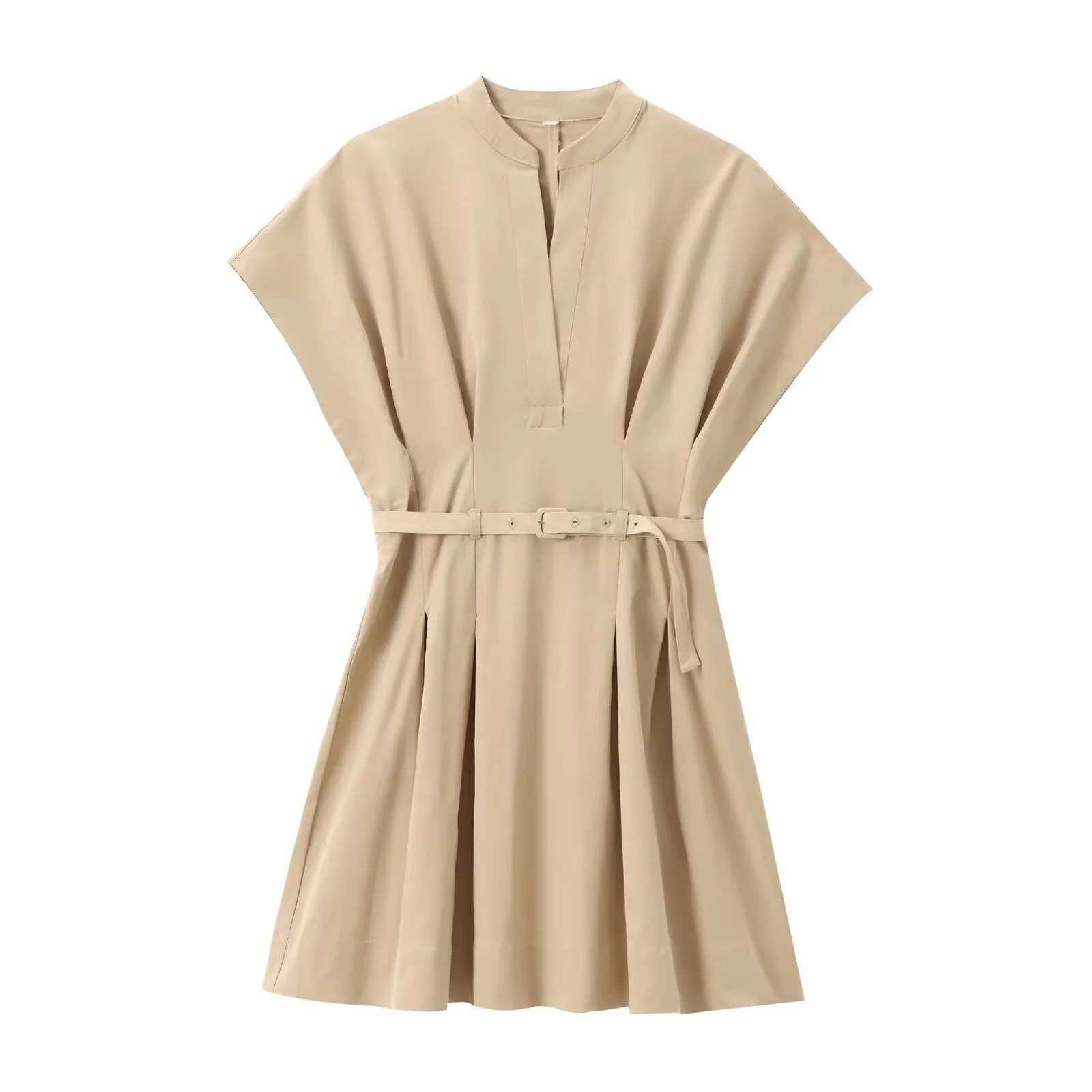 Pre Order:  Solid Pleated Short Slim Dress