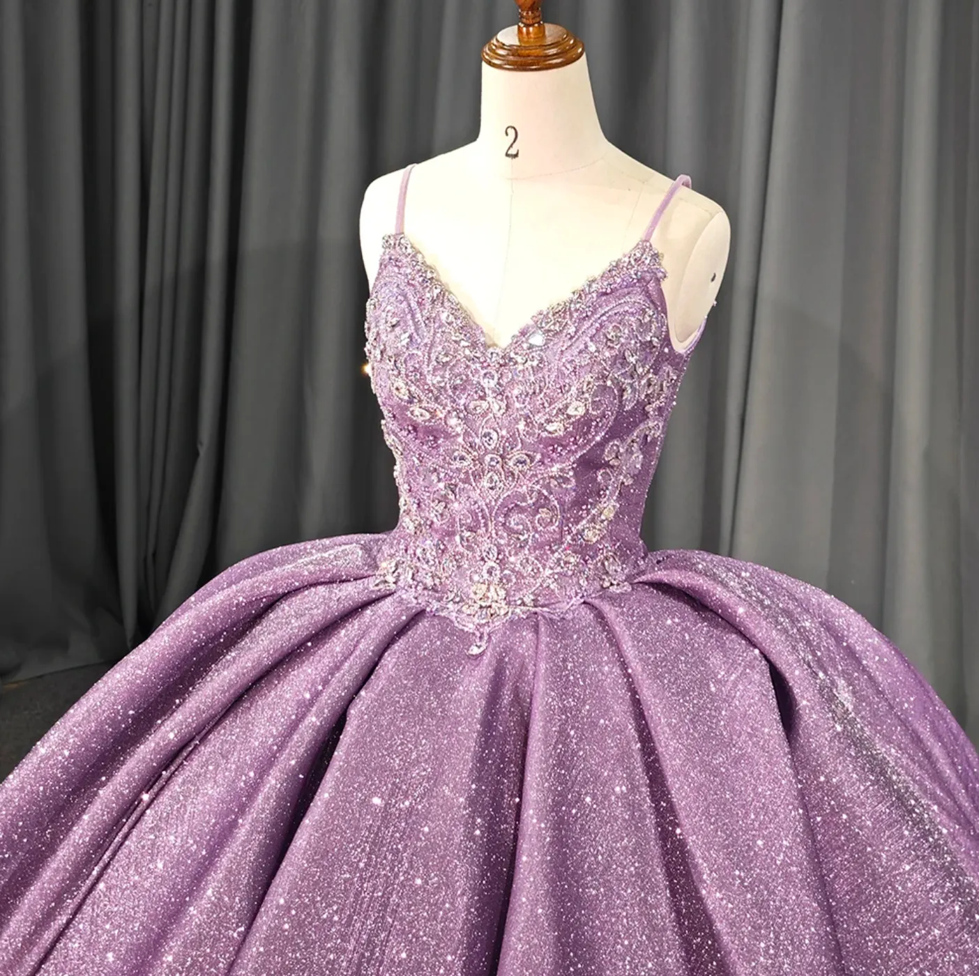 Purple Shiny Princess Quinceanera Dress
