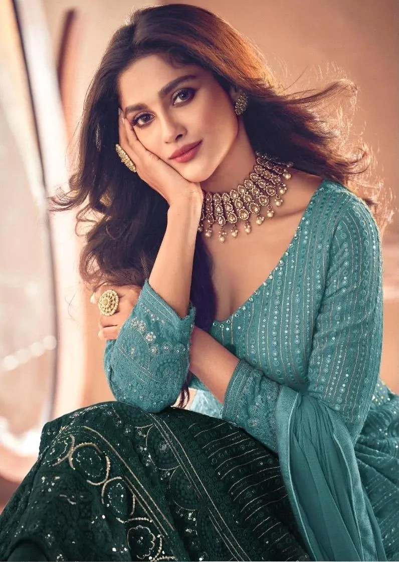 Sayuri Noor Gold Shaded Designer Georgette Salwar Suit D.No 122-M