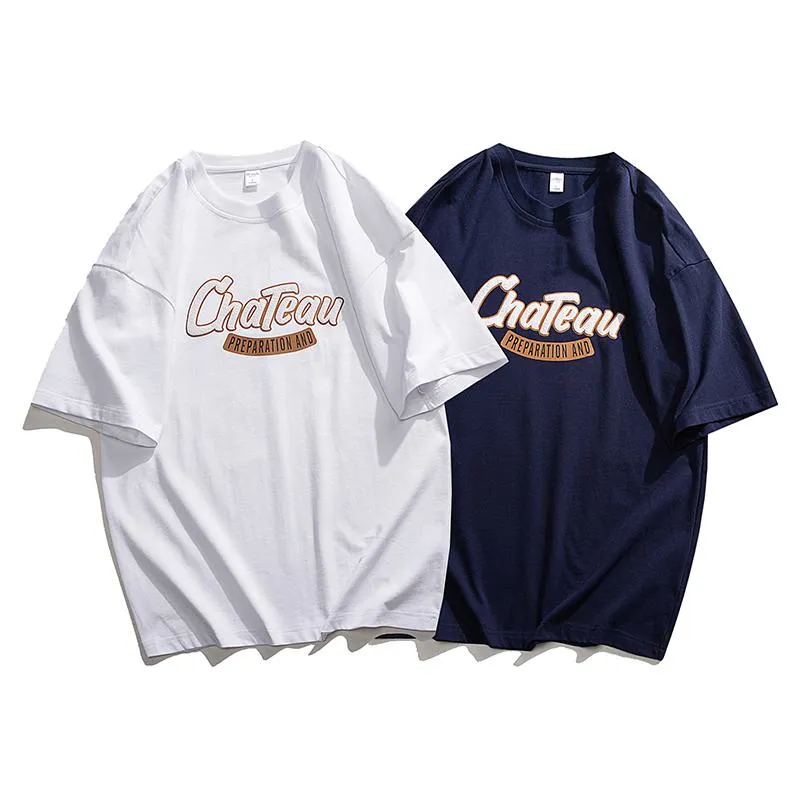 Soft Versatile Round Neck Letter Print Short Sleeve Tee