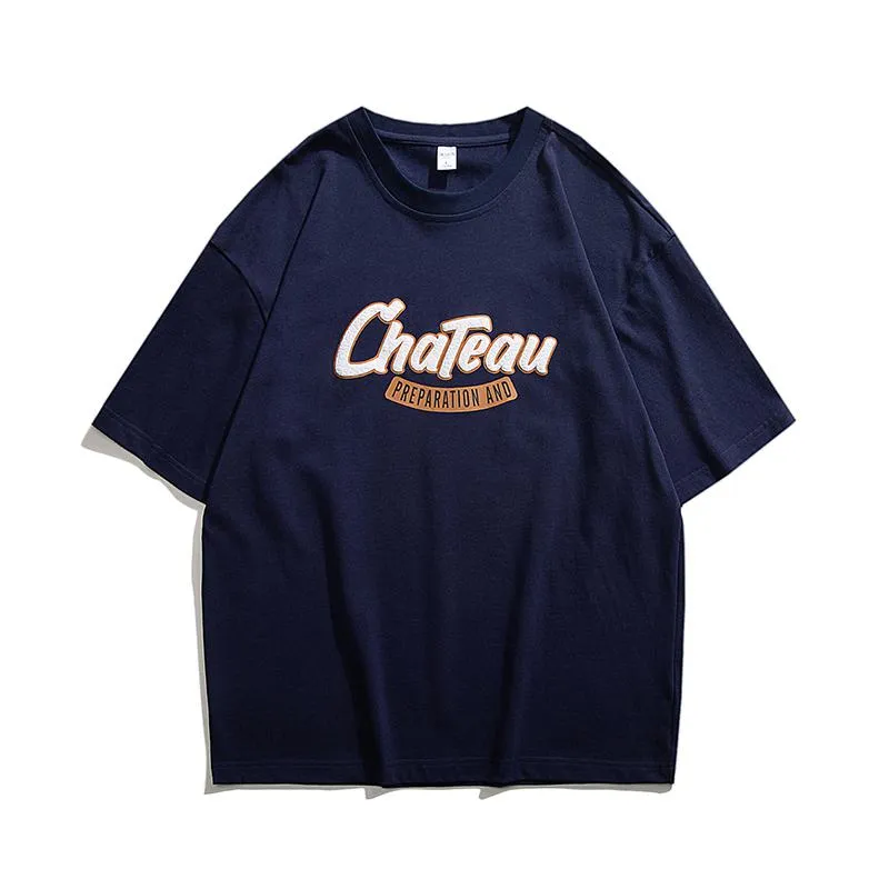 Soft Versatile Round Neck Letter Print Short Sleeve Tee