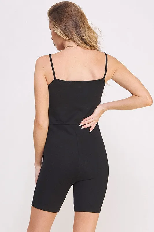 Spaghetti Strap Active Romper