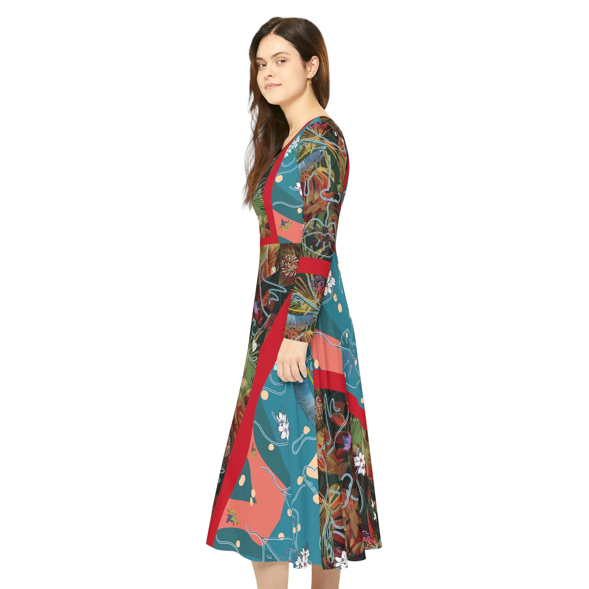 Women's Long Sleeve Dance Dress (AOP)  CARMEN