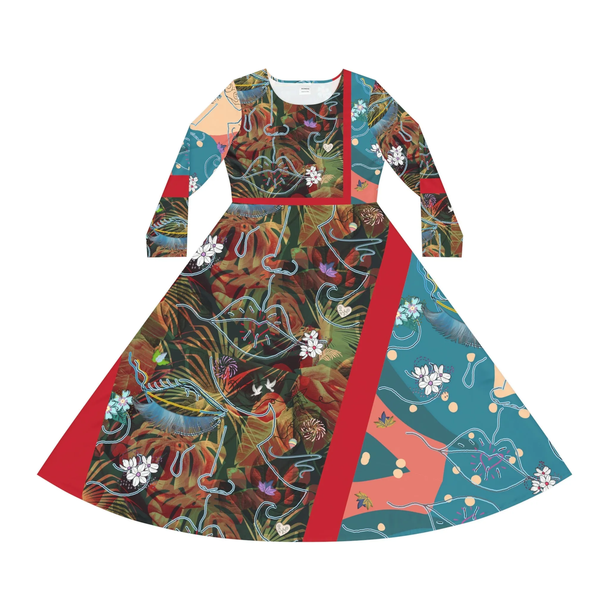 Women's Long Sleeve Dance Dress (AOP)  CARMEN