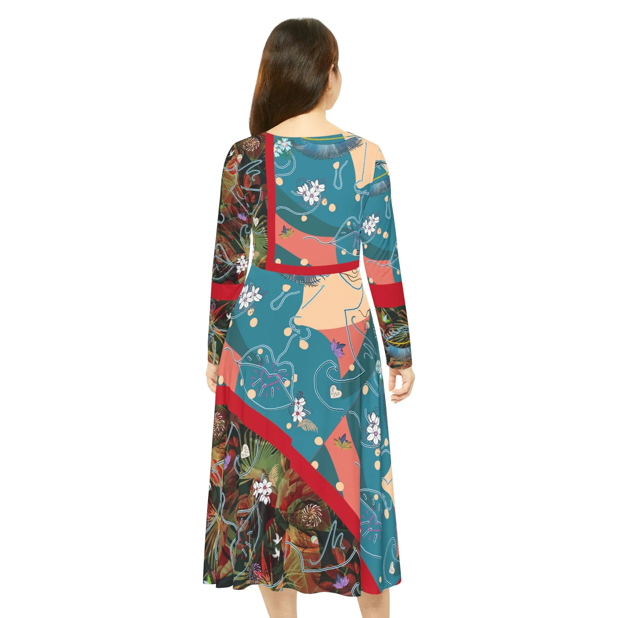 Women's Long Sleeve Dance Dress (AOP)  CARMEN